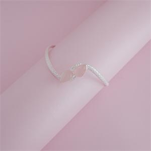 BRACELETE COBRA TRABALHADO COM ZIRCÔNIA   - Rosa Leitoso